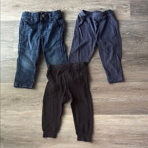 18 months Bottoms Set - Blue Jeans, Gray, and Black